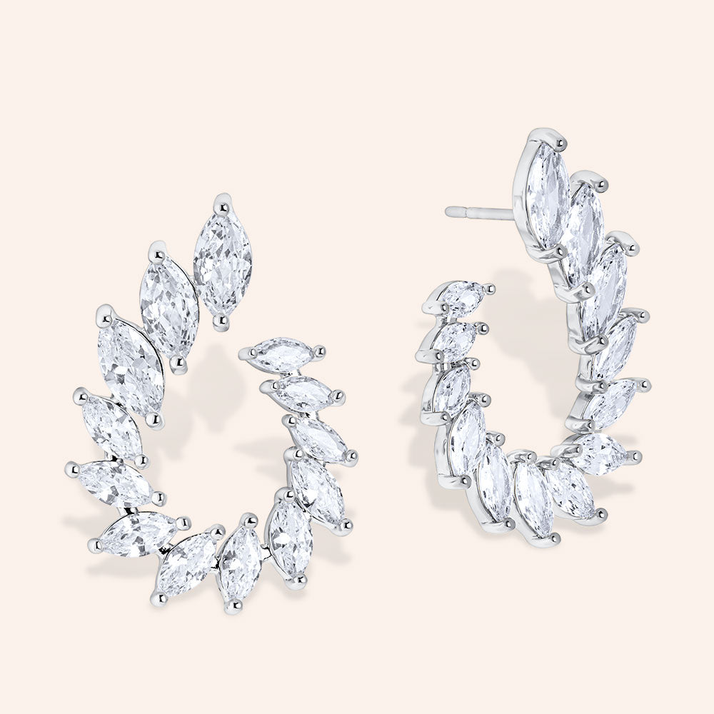 "Lights out" 11.9CTW Marquise Cut 1.2" Front Back Earrings