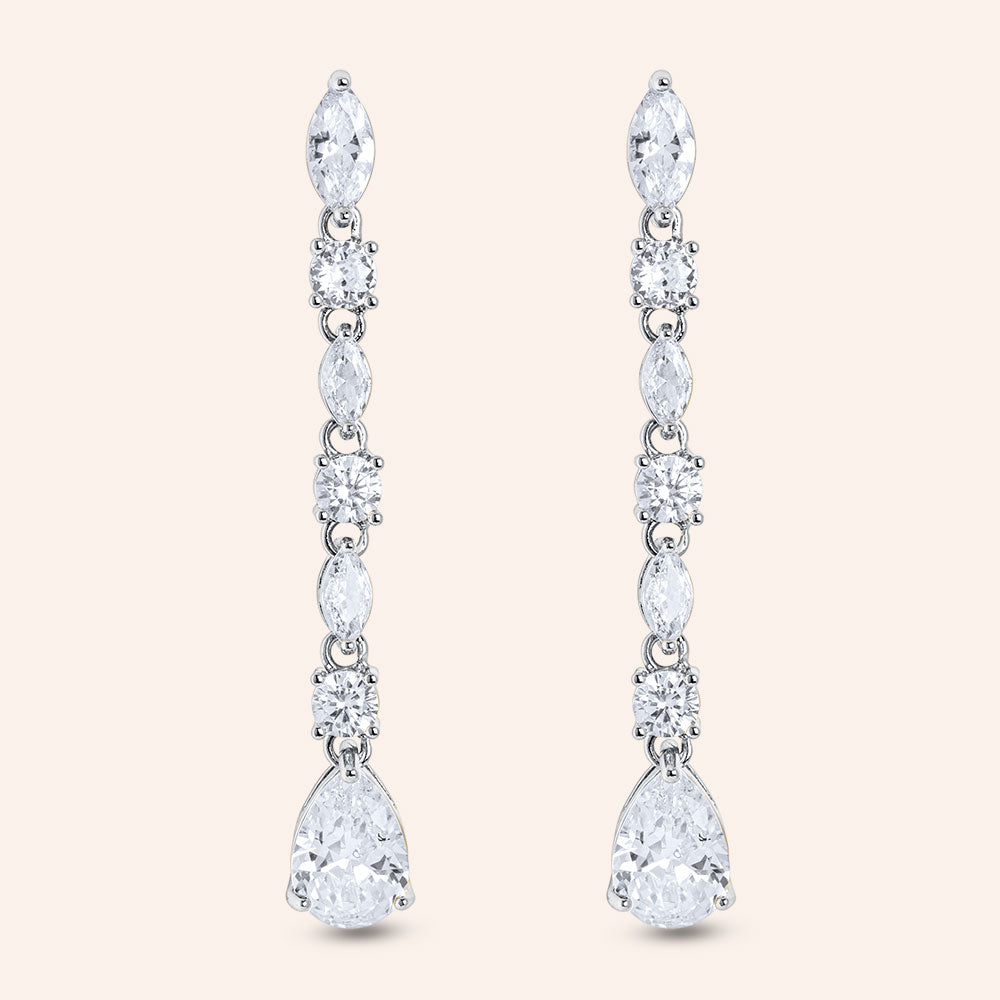 "Callisto" 11.9CTW Mixed-cuts Linear Dangle Earrings