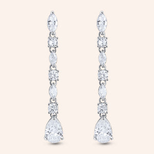 "Callisto" 11.9CTW Mixed-cuts Linear Dangle Earrings