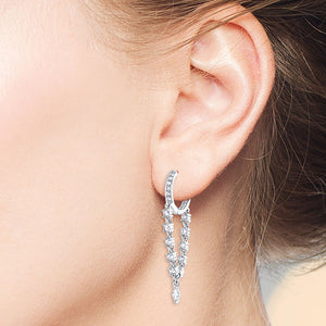 "Lucille" 2CTW Round & Marquise Cut Huggie Earrings