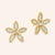 "Jasmine" 3.9CTW Pave Baguette Flower Stud Earrings