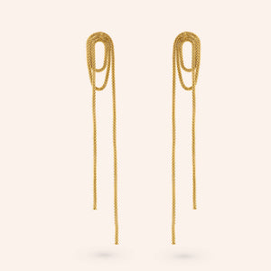 "Vienna" Twist Chain Statement Earrings