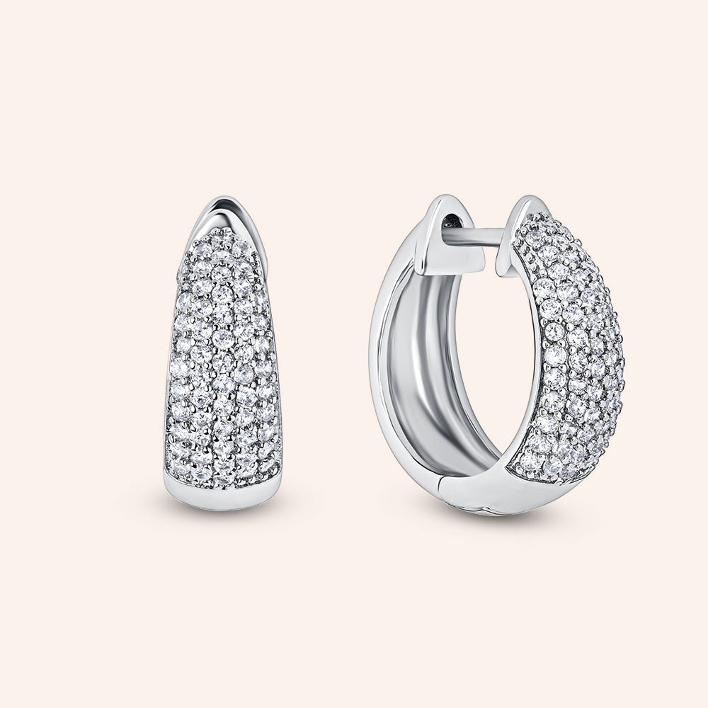"Odette" 1.4CTW Pave 0.5" Huggie Earrings