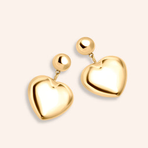 "So Charming" High Polished Heart Dangle Earrings