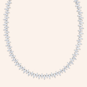 "Paige" 19.2CTW Marquise Cut Statement Tennis Necklace - Includes Extender