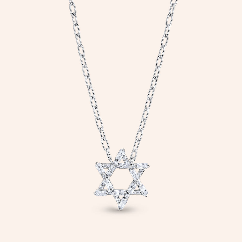 "My Magic" 1.9CTW Baguette Star Pendant Necklace