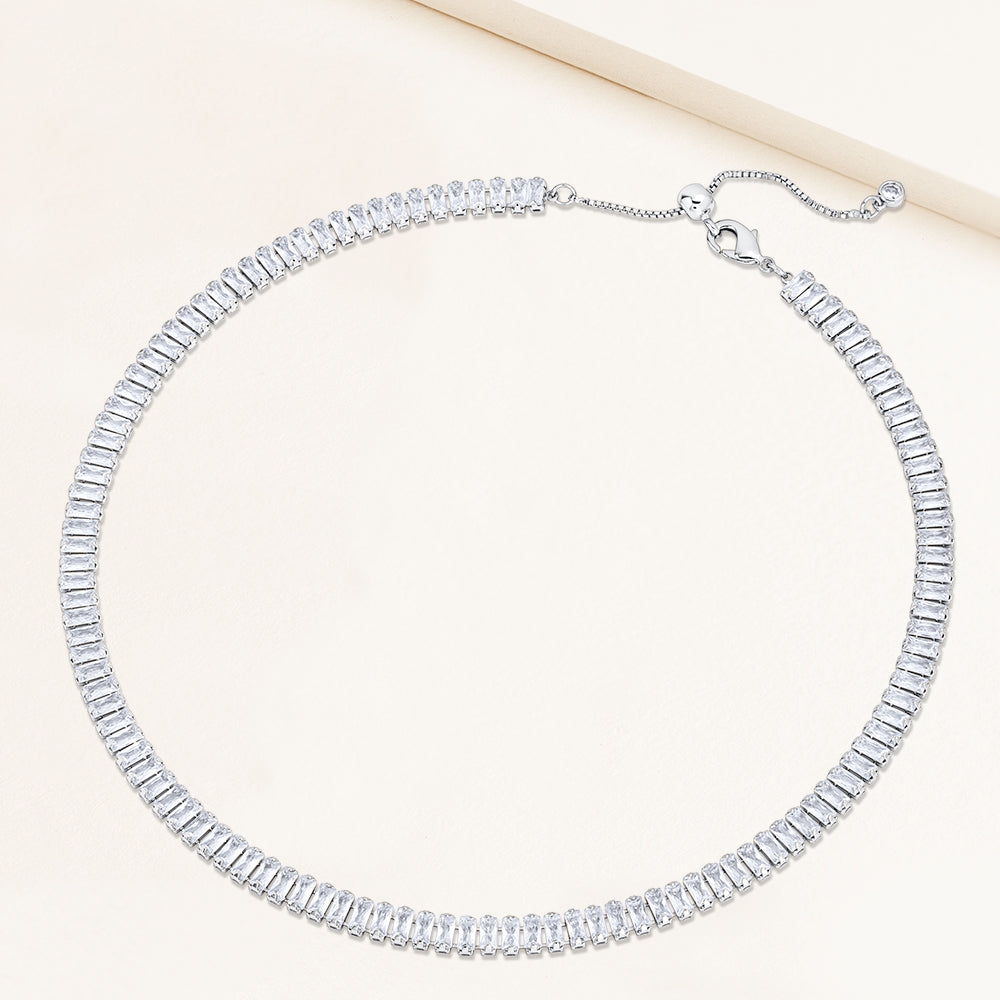 "Athena" 14.4CTW Baguette Tennis Necklace