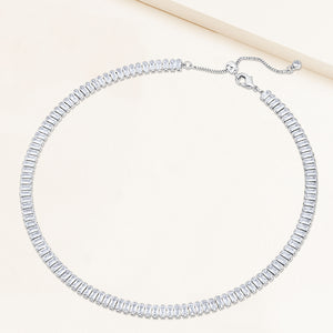 "Athena" 14.4CTW Baguette Tennis Necklace