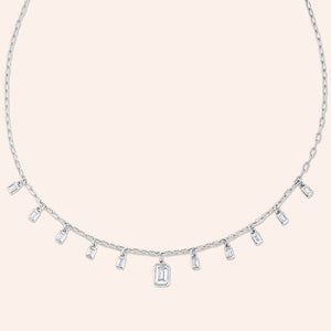 "Radiance" 3.8CTW Baguette Station Necklace