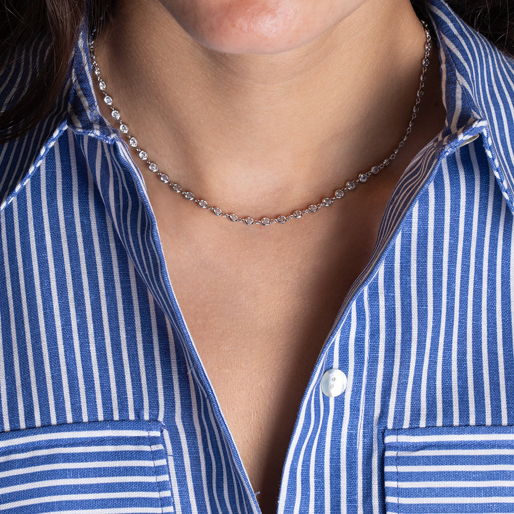 "Brielle" 10.9CTW Diamonds by the Yard Necklace