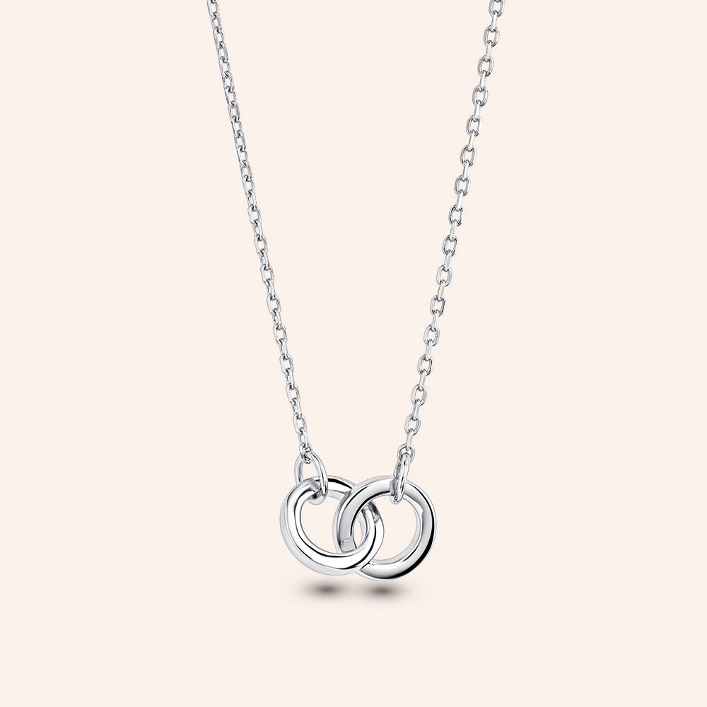 "Ember" High Polished Interlocking Circles Pendant Necklace