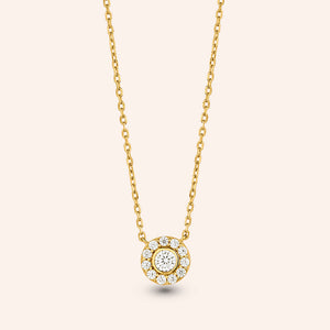 "Evy" 0.5CTW Sterling Silver Round Cut Halo Pendant Necklace