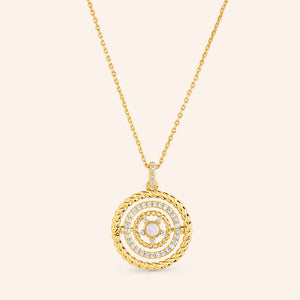 "Mix it up" 0.8CTW Round Cut Opal Pave Pendant Necklace