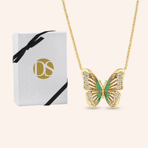 "Valeria" 1.1CTW Pave Butterfly Pendant Necklace