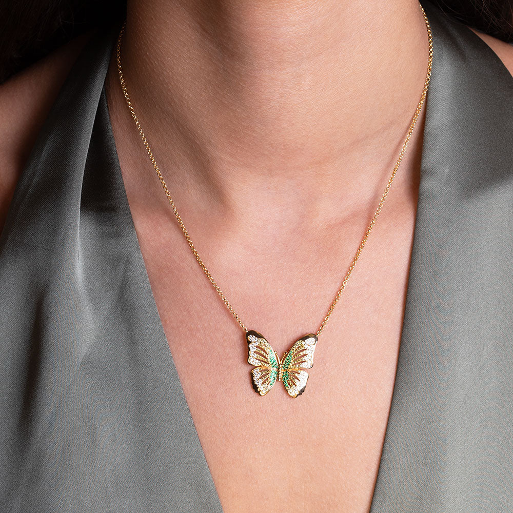 TPZORJX 1 pezzo Gradient Butterfly Ladies Pendant Necklace, delicato ciondolo affascinante clavicola gioielli, design unico, gioielli collana da donna, regalo per la moglie fidanzate TPZORJX 1 pezzo Gradient Butterfly Ladies Pendant Necklace, delicato ciondolo affascinante clavicola gioielli, design unico, gioielli collana da donna, regalo per la moglie fidanzate