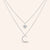 "Cosmic" 0.1CTW Pave Star & Moon Layered Necklace