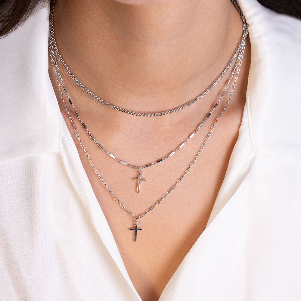Layered shop necklace cross
