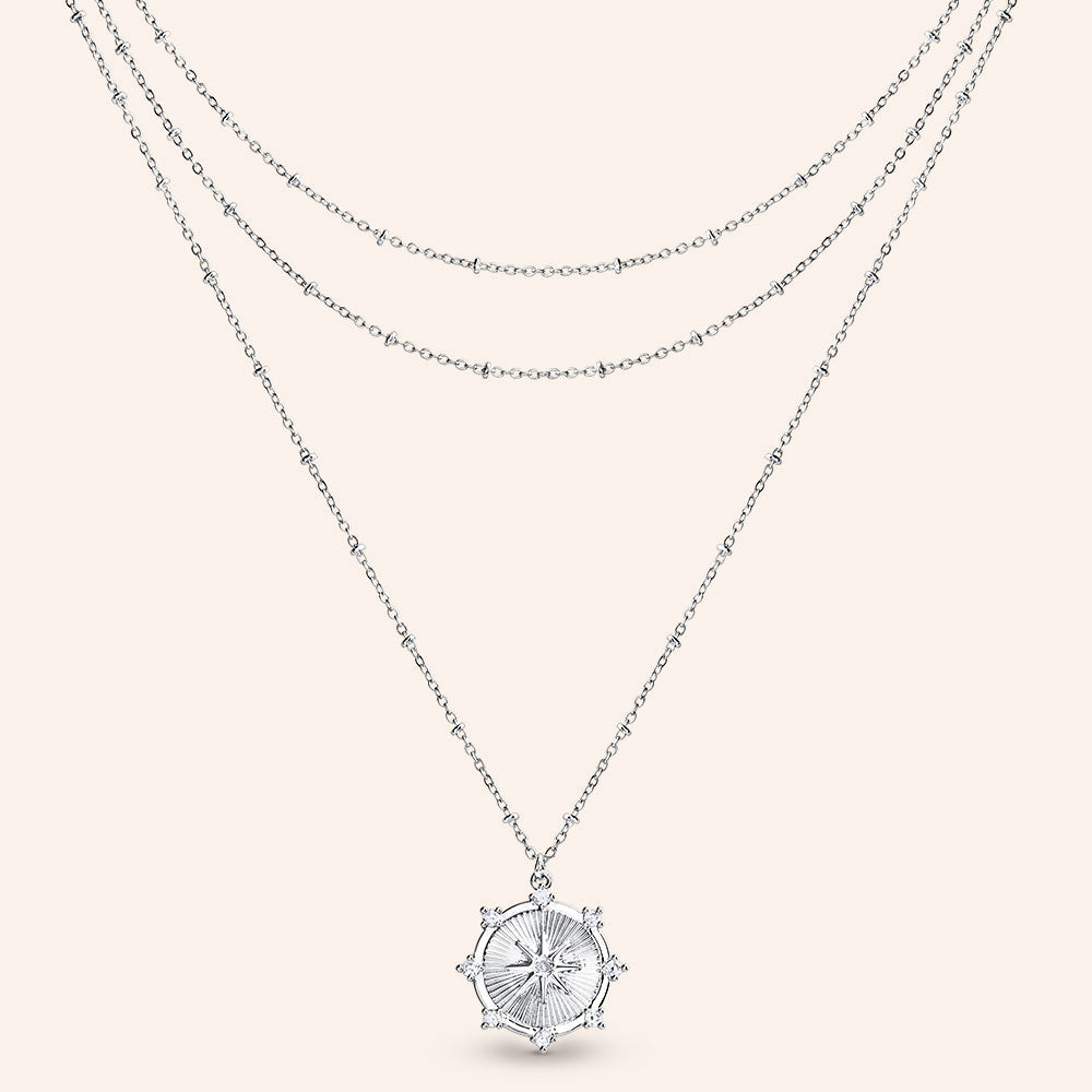 "Reagan" Star Medallion Pendant Layered Necklace