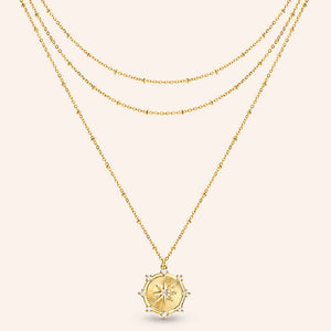 "Reagan" Star Medallion Pendant Layered Necklace