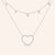 "Dakota" 4.3CTW Set of Two Pave Open Heart & Bezel Set Stones Layering Necklaces