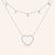 "Dakota" 4.3CTW Set of Two Pave Open Heart & Bezel Set Stones Layering Necklaces