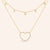 "Dakota" 4.3CTW Set of Two Pave Open Heart & Bezel Set Stones Layering Necklaces