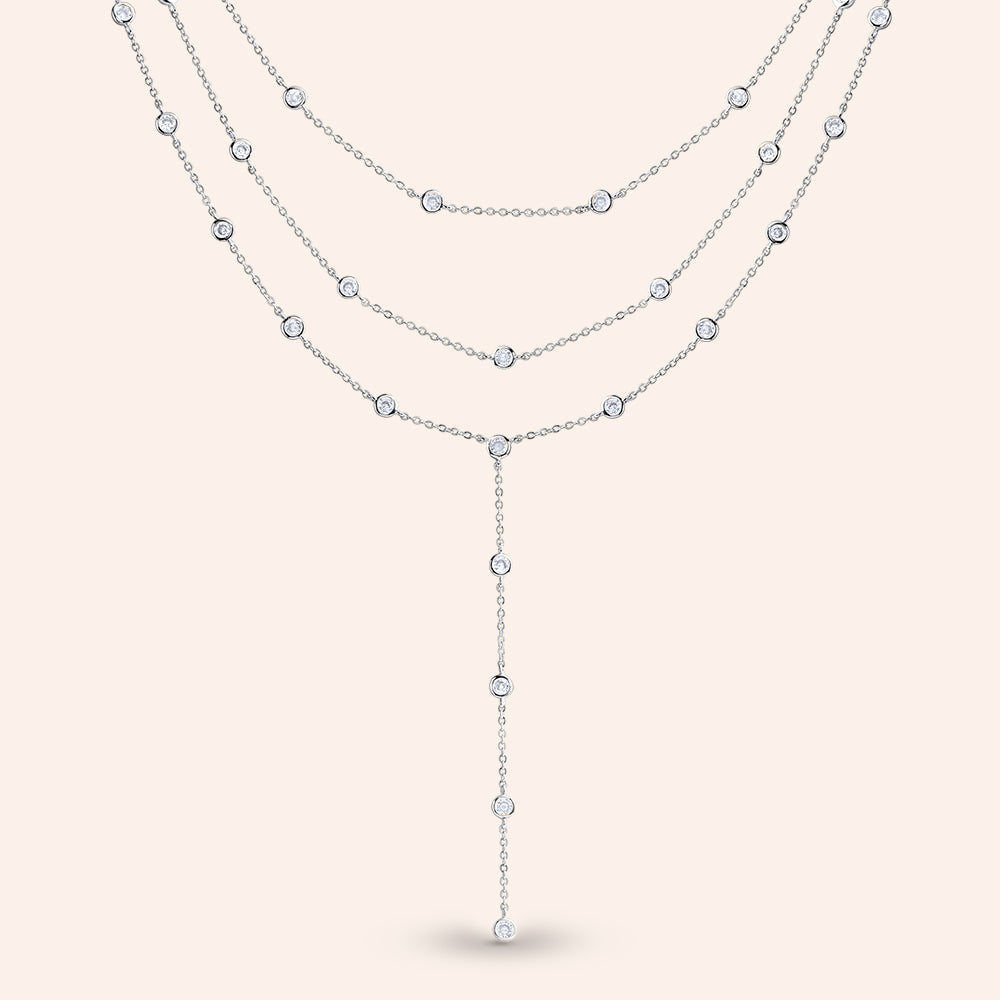 "Arianna" Set of Two Diamonds by the Yard Layering Necklaces