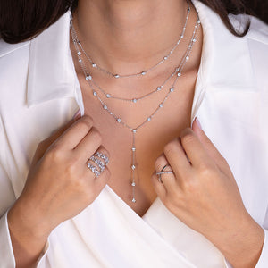 "Arianna" Set of Two Diamonds by the Yard Layering Necklaces