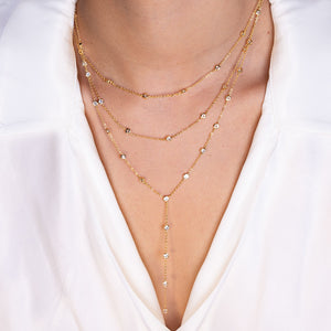 "Arianna" Set of Two Diamonds by the Yard Layering Necklaces