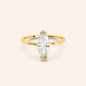 "Only You" 2.8CTW Marquise Cut Solitaire Ring Gold