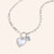 "Love Charming" Multi Charm Thin Link Chain 18" Necklace Set - Dual Heart Charms