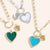 "Love Charming" Multi Charm Thin Link Chain 18" Necklace Set - Dual Heart Charms