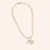 "Best of Luck" Multi Charm Thin Link Chain 18" Necklace Set - Horseshoe & Spike Charms