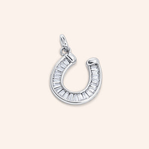 "Lucky you" Baguette Horseshoe Charm