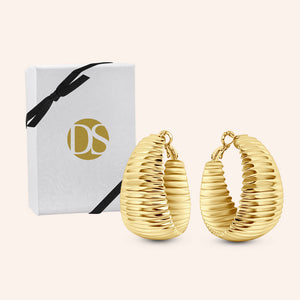 "Kayla" High Polish Statement 1" Hoop Earrings