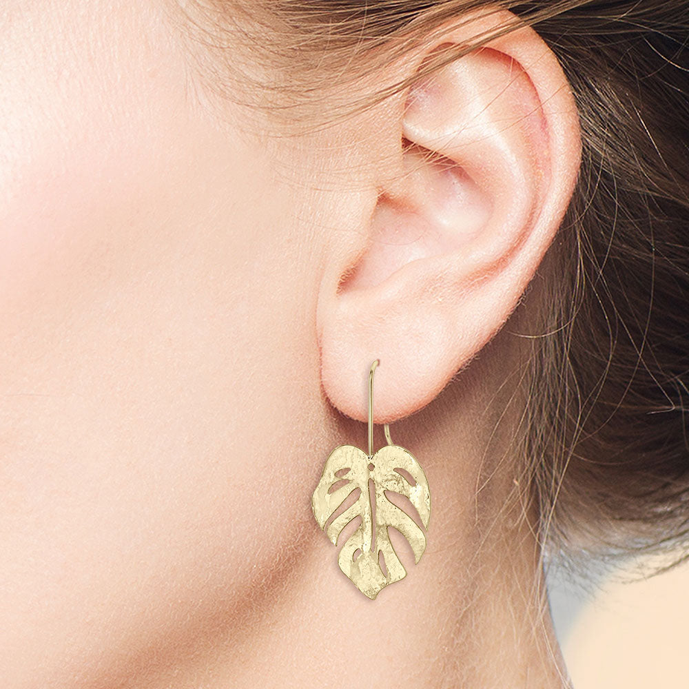 "Lily" High Polish Leaf Dangle Earrings