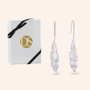 "Baily" High Polish Leaf Dangle Earrings