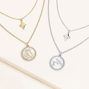 "Mystic Guardian" Set of Two Constellation & North Star Pendant Layering Necklaces