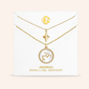 "Mystic Guardian" Set of Two Constellation & North Star Pendant Layering Necklaces