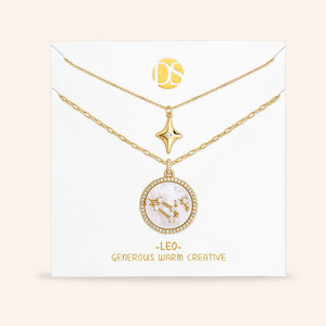 "Mystic Guardian" Set of Two Constellation & North Star Pendant Layering Necklaces