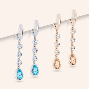 "Leane" Set of Two Pear-cut Huggie Drop Earrings