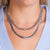 "Arlette" Set of Two Herringbone & Figaro Chain Layering Necklace