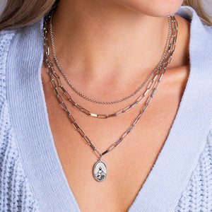 "Gracey" Virgin Mary Triple Strand Layered Necklace