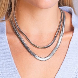 "Charlotte" Double Layer Herringbone Necklace