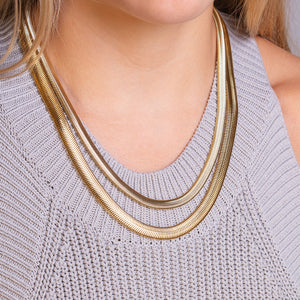 "Charlotte" Double Layer Herringbone Necklace