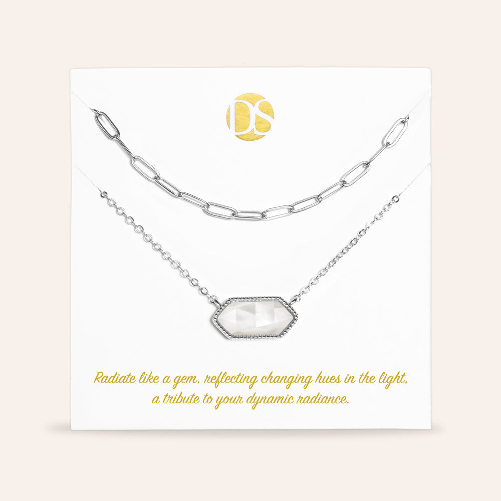 The Montana Duo Cat's Eye Pendant and Clip Chain Necklace Set