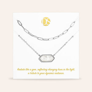The Montana Duo Cat's Eye Pendant and Clip Chain Necklace Set