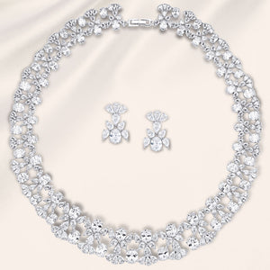 "Marilyn" 245CTW Mixed-cuts Statement Collar Necklace and Earrings Set