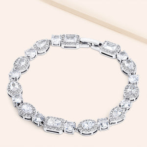 "Opulence" 21CTW Prong Set Mixed cuts Tennis Bracelet - Includes Extender