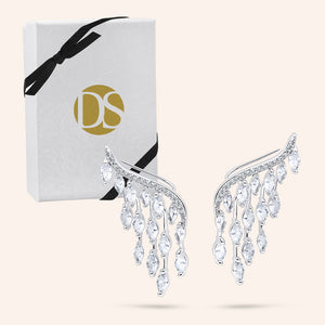 "Niagara" 3.6CTW Marquise Cut Climber Earrings